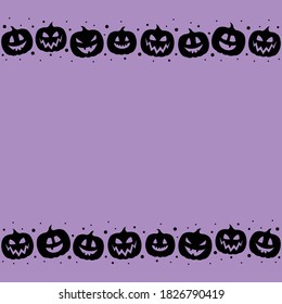 Halloween background with funny pumpkin lanterns. Vector