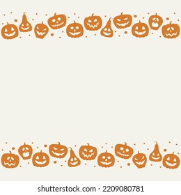 Halloween background with funny pumpkin lanterns. Vector