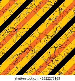 Halloween background, geometrical, lines, stripe, cracky, yellow, orange, black, abstract, wrapping paper, texture, wallpaper, fabric, print, flat style, pattern, vector illustration. 