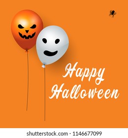 Halloween background with Halloween Ghost Balloons.