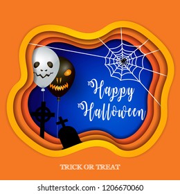 Halloween background with Halloween Ghost Balloons.