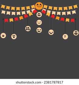 Halloween background with ghost decorative signs