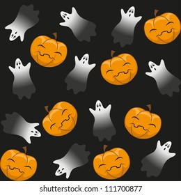 halloween background with ghosts