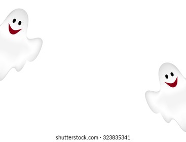 Halloween background with ghosts. 