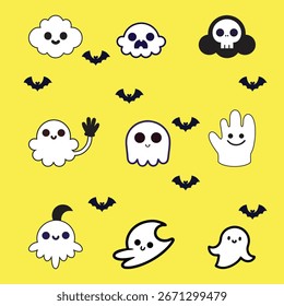 Plano de fundo do Halloween. Ilustração do vetor de Halloween do fantasma