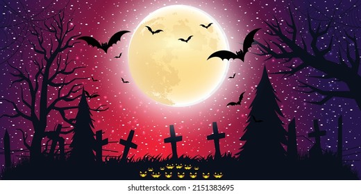 Halloween background with gradient light in flat design