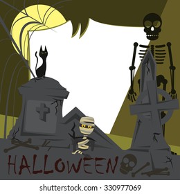 Halloween background. Graveyard