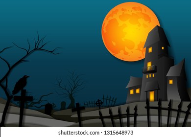 Halloween background. Graveyard. Cemetery.graphic vector