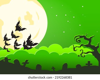 Halloween background green for banner background and etc