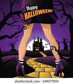 Halloween background greeting card design. Easy to remove message and replace with your own. EPS 10 vector, grouped for easy editing. No open shapes or paths.