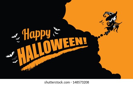 Halloween background greeting card. EPS 10 vector, grouped for easy editing. No open shapes or paths.