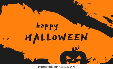 Halloween background. Greeting card, party invitation or sale banner template. Vector illustration.