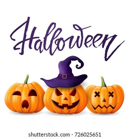 Halloween background. Greeting card for party and sale. Autumn holidays. Vector illustration EPS10.