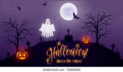 Halloween background. Greeting card for party and sale. Autumn holidays. Vector illustration EPS10.