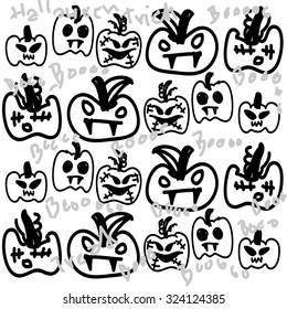 Halloween background. Hand drawing.