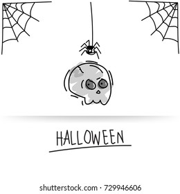 Halloween  background with hand drawn style vector illustration.