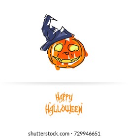 Halloween  background with hand drawn style vector illustration.