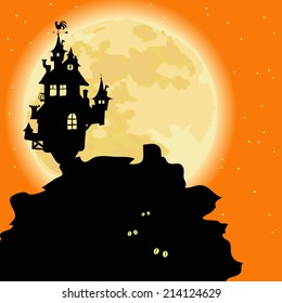 Halloween background. Hand drawn vector illustration.