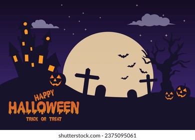 Halloween Background, happy halloween greeting card, halloween wallpaper, trick or treat. Halloween vector art background.