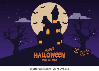 Halloween Background, happy halloween greeting card, halloween wallpaper, trick or treat. Halloween vector art background.