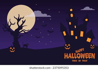 Halloween Background, happy halloween greeting card, halloween wallpaper, trick or treat. Halloween vector art background.