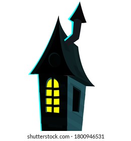 Halloween background with haunted house. Vector illustration