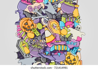 Halloween background. Holiday design elements. Template for flyer brochure banner advertisement. Vector illustration.