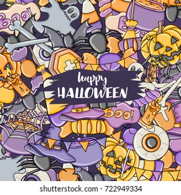 Halloween background. Holiday design elements. Template for flyer brochure banner advertisement. Vector illustration. 