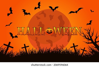 HALLOWEEN BACKGROUND HORROR ORANGE EVENT