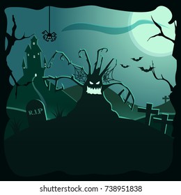 Halloween background illustration. Can be used with your own text. Vector poster