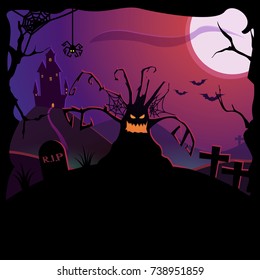 Halloween background illustration. Can be used with your own text. Vector poster