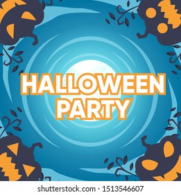 halloween background illustration with element halloween party,halloween party greeting card