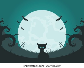 halloween background illustration in flat design