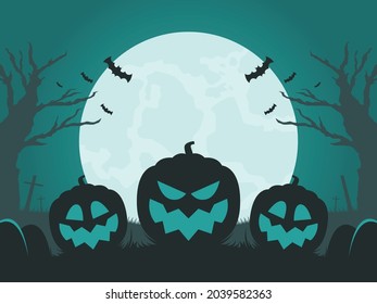 ilustración de fondo de halloween en diseño plano
