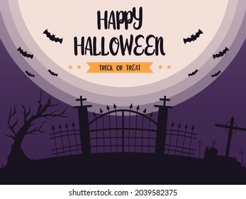 halloween background illustration in flat design