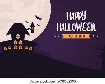halloween background illustration in flat design