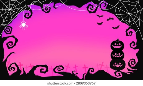 Halloween Background Illustration with Jack-o'-Lantern at Dusk
