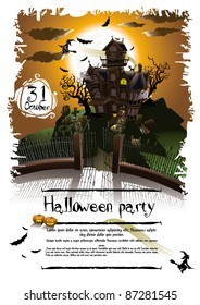 Halloween background illustration poster