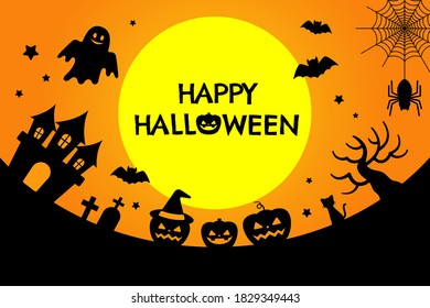 
Halloween background illustration shining orange (rectangle)