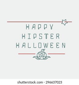 Halloween background with inscription Vector seamless pattern for web or print design with Halloween theme linear symbols.