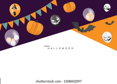 Halloween background. Invitation for party. Halloween night vector illustration. 