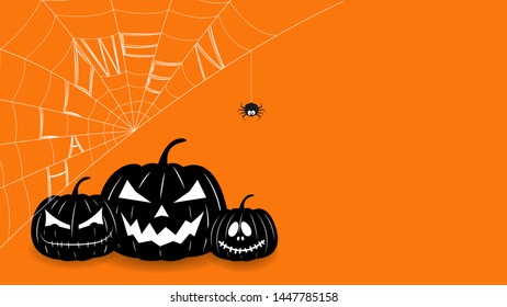 Halloween background isolated on orange background illustration vector