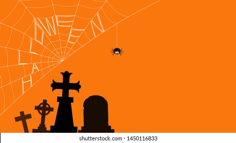 Halloween background isolated on orange background illustration vector