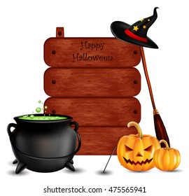 halloween background with halloween items