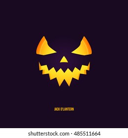 Halloween background with jack o lantern pumpkin face