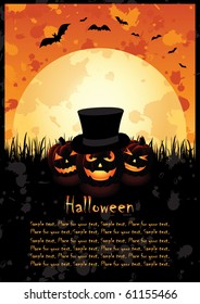 Halloween background with Jack O' Lantern, illustration