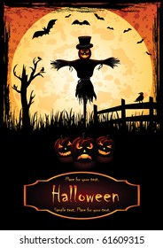 Halloween background with Jack O' Lantern, illustration