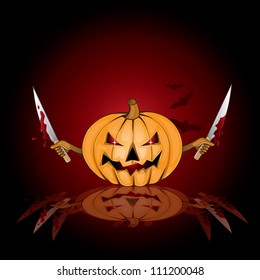 halloween background with killer pumpkin (also available jpg version)