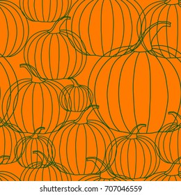 Halloween Background - Line Pumpkin. Vector Illustration.