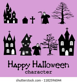 Halloween background with lovely costumes